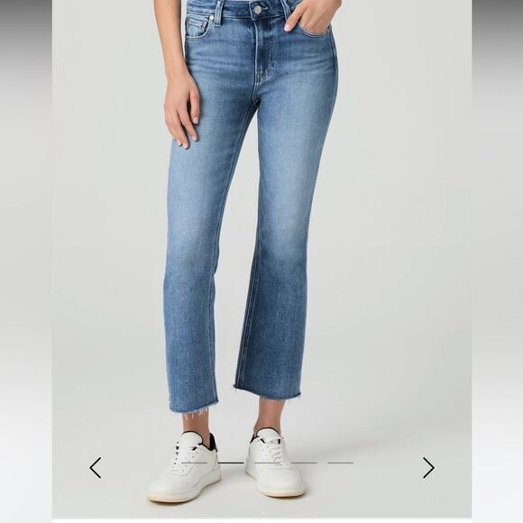 PAIGE Colette Crop Flare Jeans, raw edge hem, size 27. - Picture 6 of 15